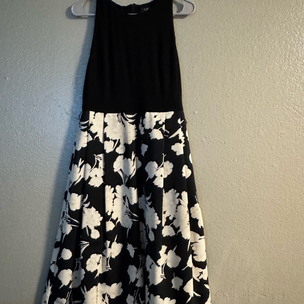 Lauren Ralph Lauren Black and White Halter Cocktail Dress